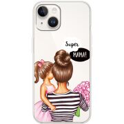 Прозрачный чехол BoxFace Apple iPhone 14 Super Mama and Daughter