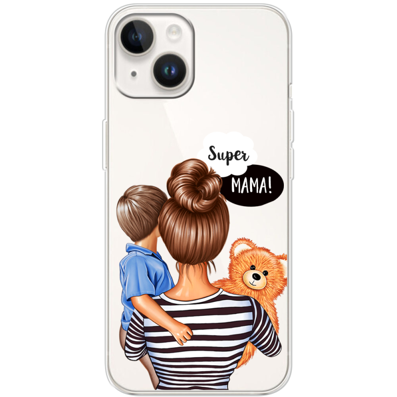 Прозрачный чехол BoxFace Apple iPhone 14 Super Mama and Son