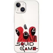 Прозрачный чехол BoxFace Apple iPhone 14 siquid game люди в красном
