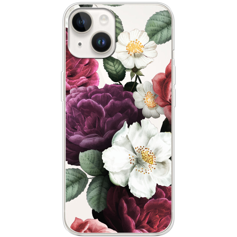 Прозрачный чехол BoxFace Apple iPhone 14 Floral Dark Dreams