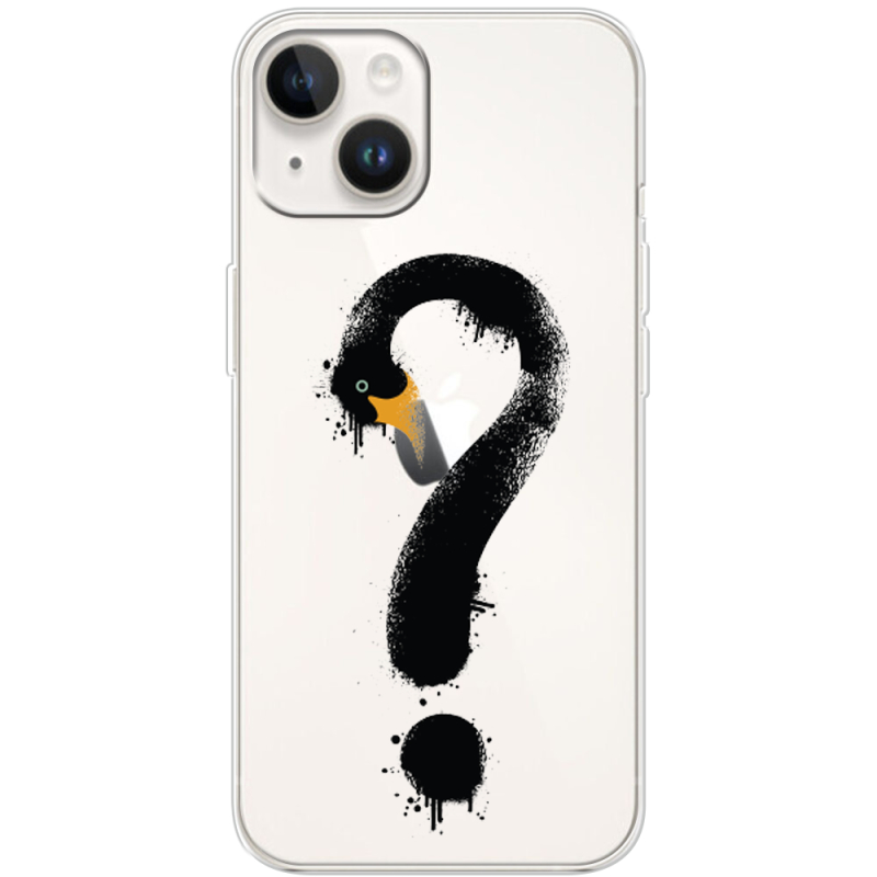 Прозрачный чехол BoxFace Apple iPhone 14 Swan question