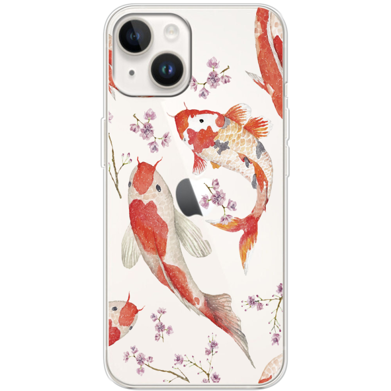 Прозрачный чехол BoxFace Apple iPhone 14 Japanese Koi Fish