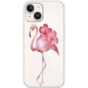 Прозрачный чехол BoxFace Apple iPhone 14 Floral Flamingo