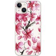 Прозрачный чехол BoxFace Apple iPhone 14 Pink Magnolia