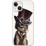 Прозрачный чехол BoxFace Apple iPhone 14 Steampunk Cat