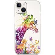 Прозрачный чехол BoxFace Apple iPhone 14 Colorful Giraffe
