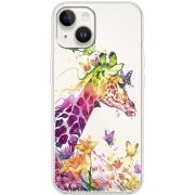 Прозрачный чехол BoxFace Apple iPhone 14 Colorful Giraffe