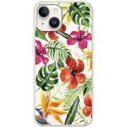 Прозрачный чехол BoxFace Apple iPhone 14 Tropical Flowers
