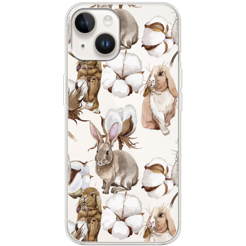 Прозрачный чехол BoxFace Apple iPhone 14 Cotton and Rabbits