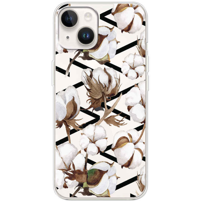 Прозрачный чехол BoxFace Apple iPhone 14 Cotton flowers