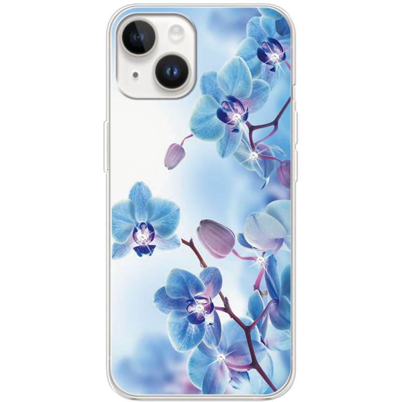 Чехол со стразами Apple iPhone 14 Orchids