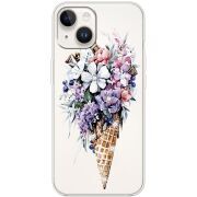 Чехол со стразами Apple iPhone 14 Ice Cream Flowers