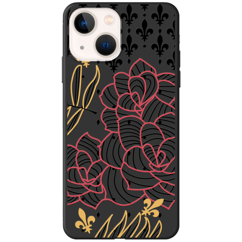 Черный чехол BoxFace Apple iPhone 14 FranceFlowers