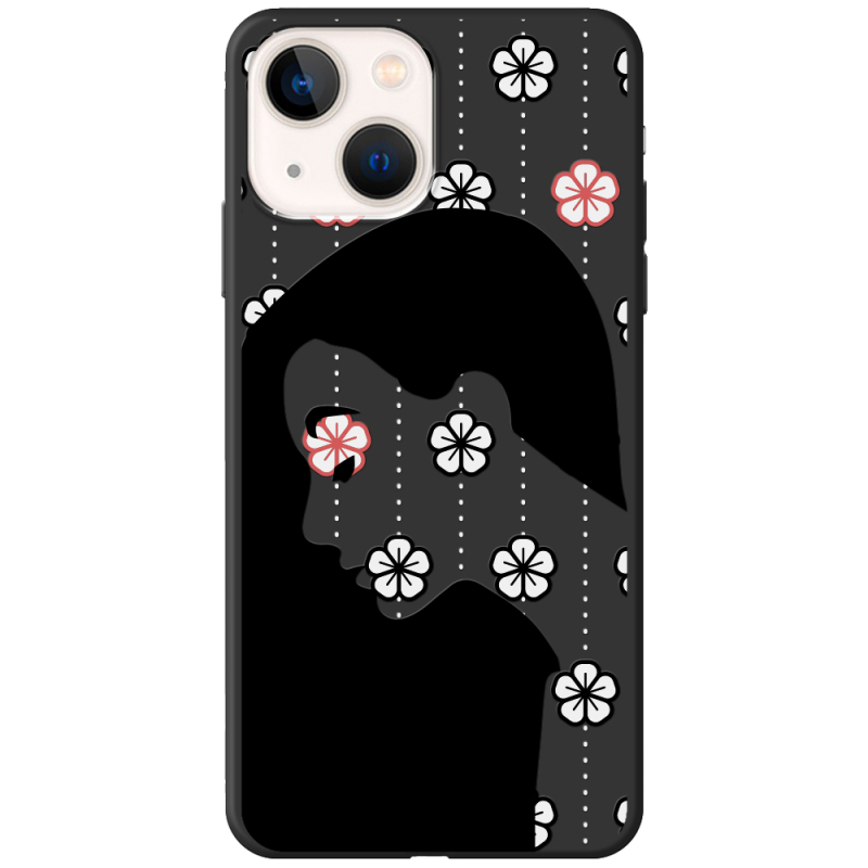 Черный чехол BoxFace Apple iPhone 14 Flower Hair