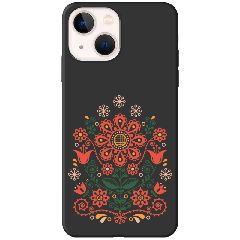 Черный чехол BoxFace Apple iPhone 14 Ukrainian Ornament