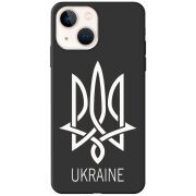 Черный чехол BoxFace Apple iPhone 14 Тризуб монограмма ukraine