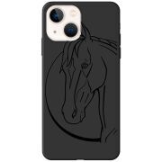 Черный чехол BoxFace Apple iPhone 14 Horse