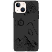 Черный чехол BoxFace Apple iPhone 14 Mountains