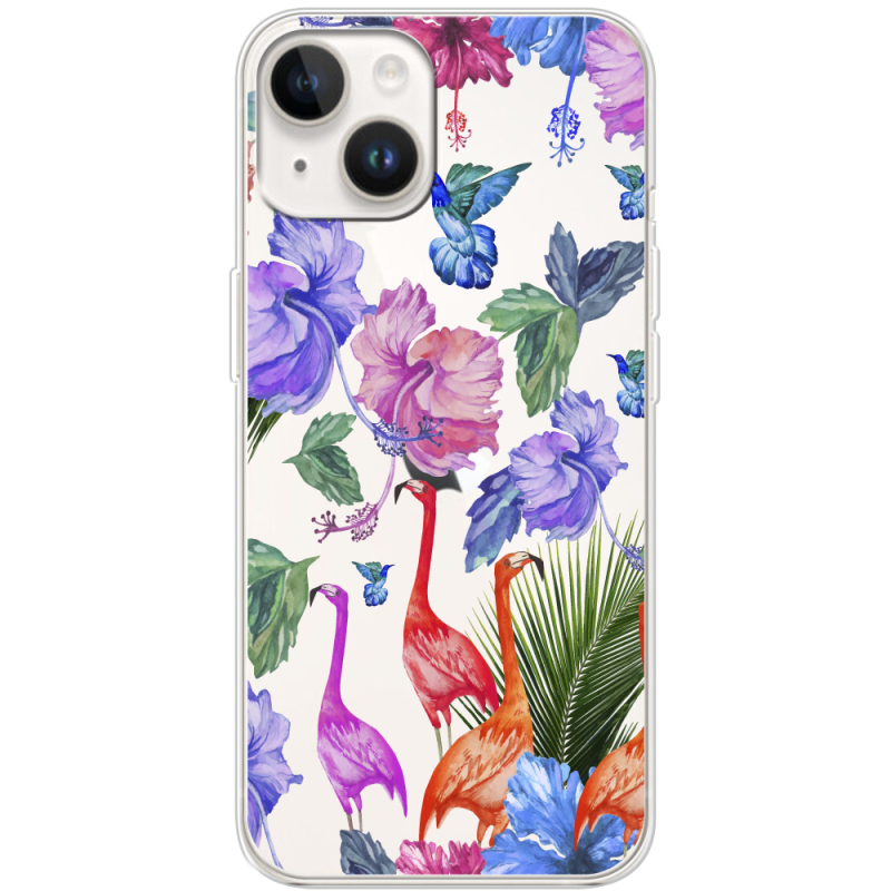 Прозрачный чехол BoxFace Apple iPhone 14 Plus Flamingo