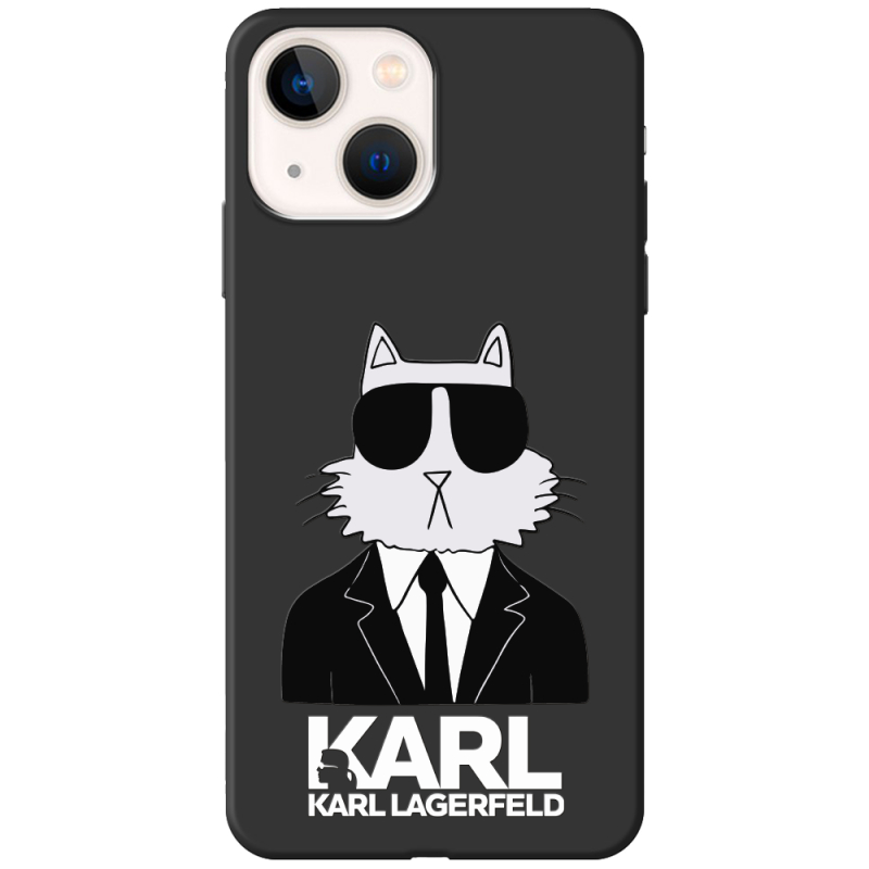 Черный чехол BoxFace Apple iPhone 14 Plus Cat in Black