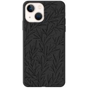 Черный чехол BoxFace Apple iPhone 14 Plus Leaves