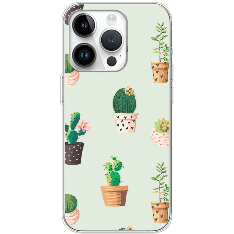 Чехол BoxFace Apple iPhone 14 Pro L-green Cacti