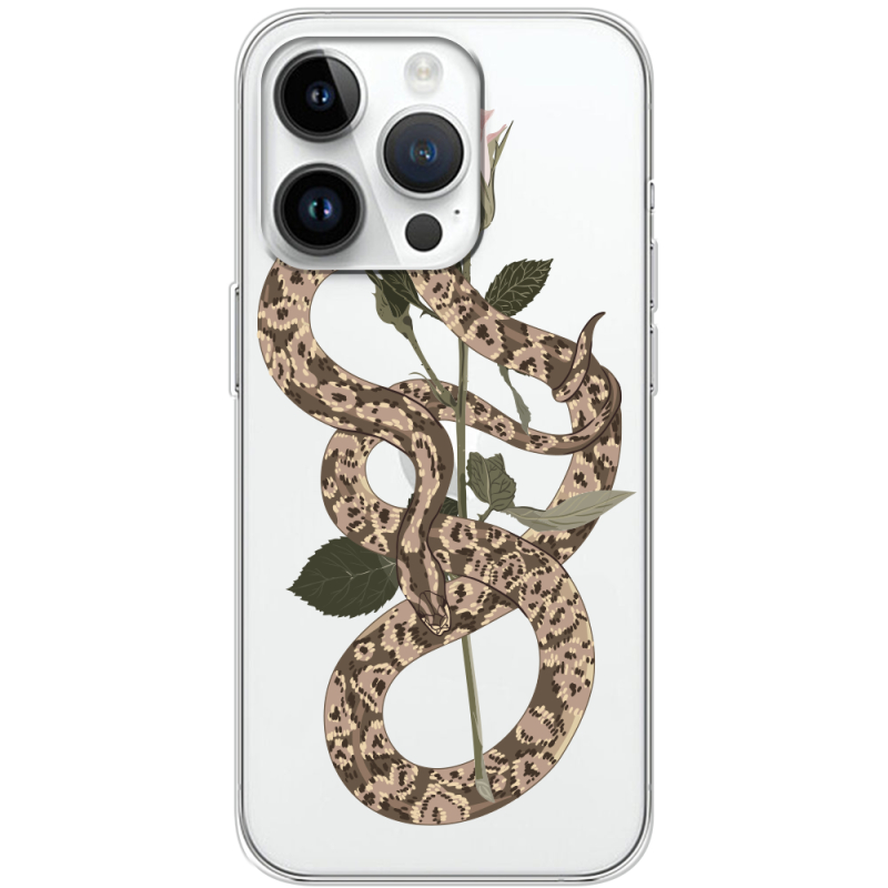 Прозрачный чехол BoxFace Apple iPhone 14 Pro Glamor Snake