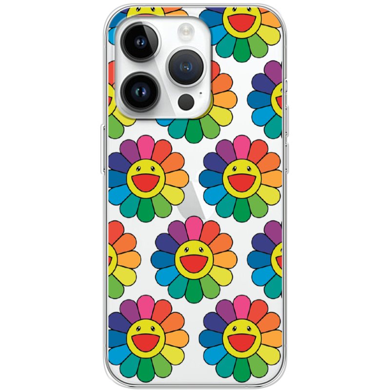 Прозрачный чехол BoxFace Apple iPhone 14 Pro Hippie Flowers