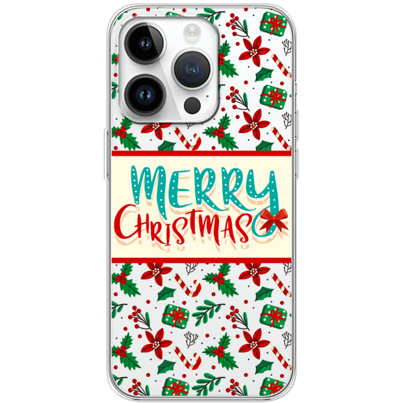 Прозрачный чехол BoxFace Apple iPhone 14 Pro Vintage Christmas Pattern