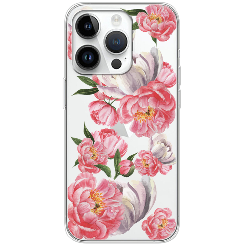 Прозрачный чехол BoxFace Apple iPhone 14 Pro Peony Watercolor Style