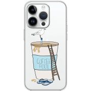 Прозрачный чехол BoxFace Apple iPhone 14 Pro Segull in Cofee Pool