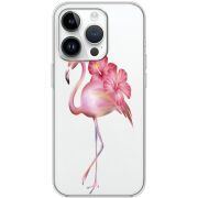 Прозрачный чехол BoxFace Apple iPhone 14 Pro Floral Flamingo