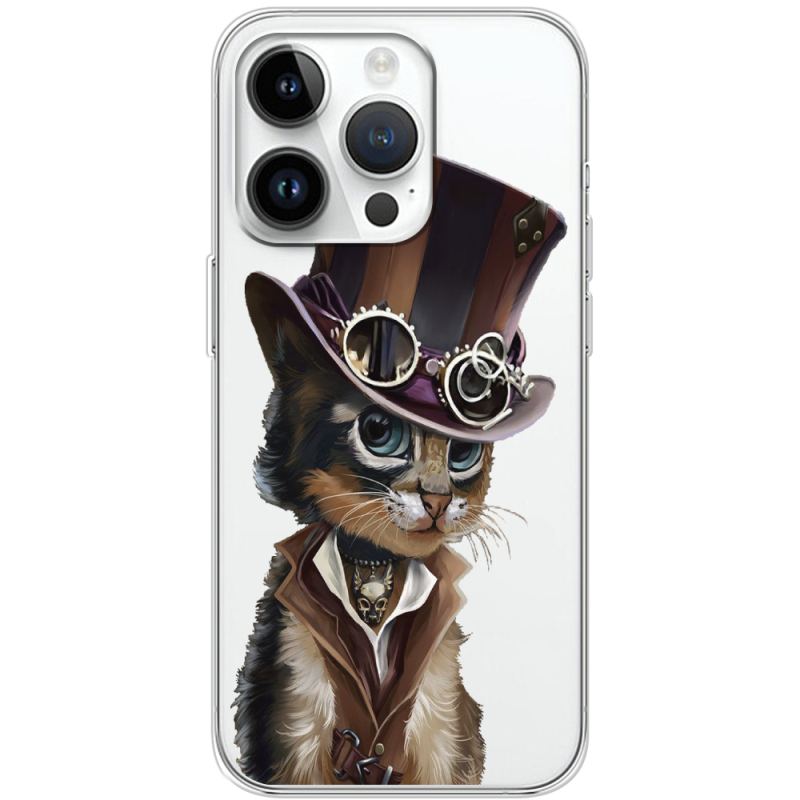 Прозрачный чехол BoxFace Apple iPhone 14 Pro Steampunk Cat