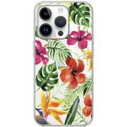 Прозрачный чехол BoxFace Apple iPhone 14 Pro Tropical Flowers