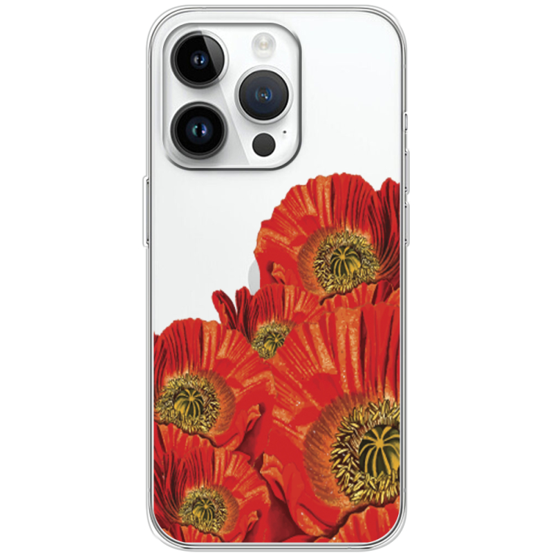 Прозрачный чехол BoxFace Apple iPhone 14 Pro Red Poppies