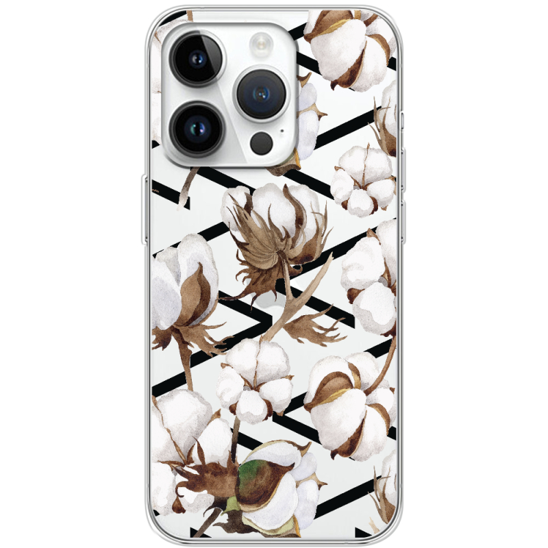 Прозрачный чехол BoxFace Apple iPhone 14 Pro Cotton flowers