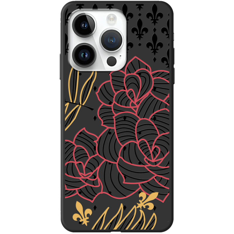 Черный чехол BoxFace Apple iPhone 14 Pro FranceFlowers