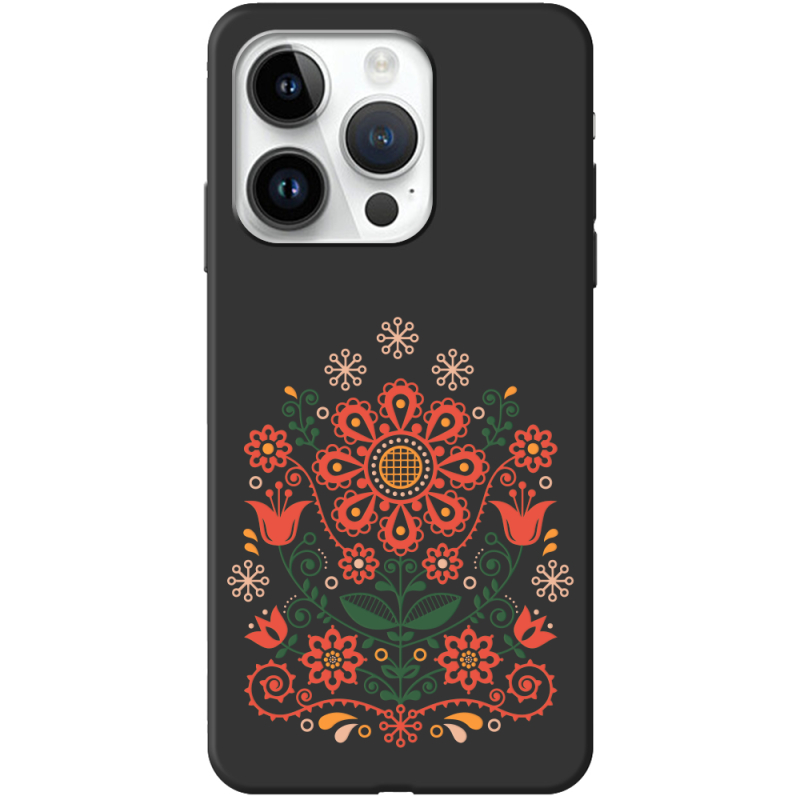 Черный чехол BoxFace Apple iPhone 14 Pro Ukrainian Ornament