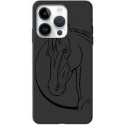Черный чехол BoxFace Apple iPhone 14 Pro Horse