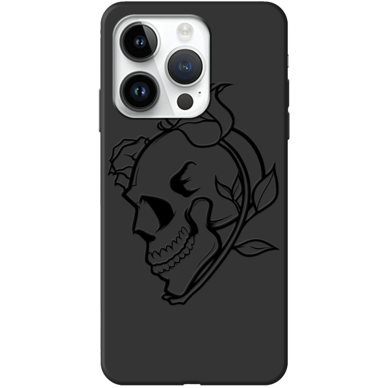 Черный чехол BoxFace Apple iPhone 14 Pro Skull and Roses