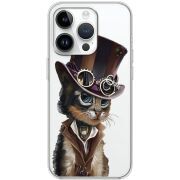 Прозрачный чехол BoxFace Apple iPhone 14 Pro Max Steampunk Cat