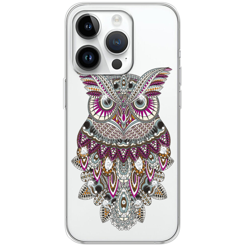 Чехол со стразами Apple iPhone 14 Pro Max Owl