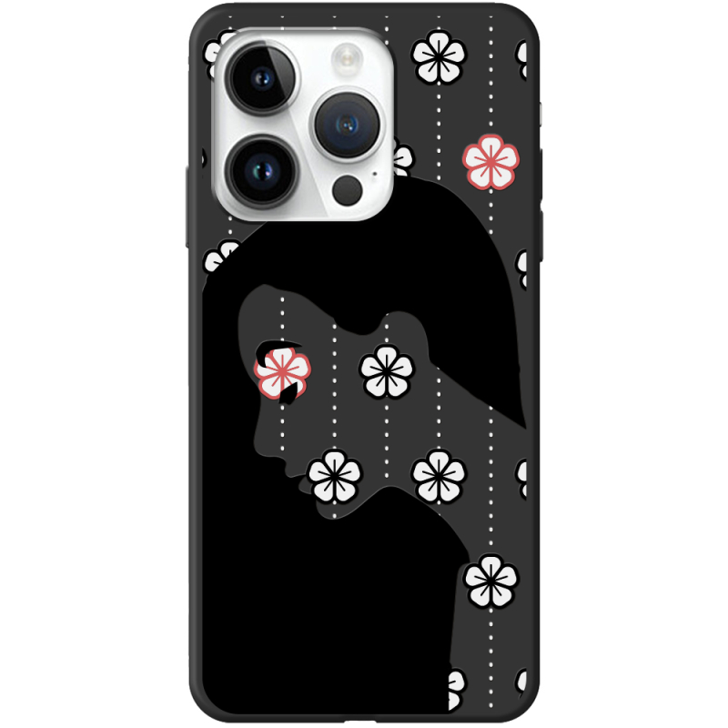 Черный чехол BoxFace Apple iPhone 14 Pro Max Flower Hair