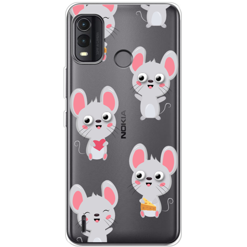 Прозрачный чехол BoxFace Nokia G11 Plus с 3D-глазками Mouse