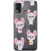 Прозрачный чехол BoxFace Nokia G11 Plus с 3D-глазками Mouse