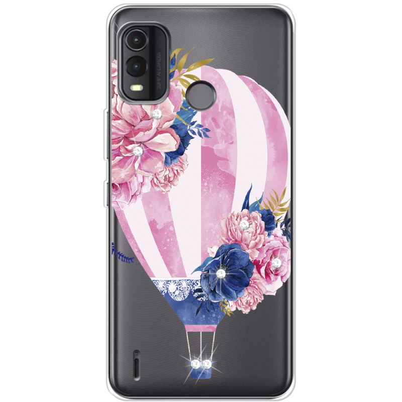 Чехол со стразами Nokia G11 Plus Pink Air Baloon