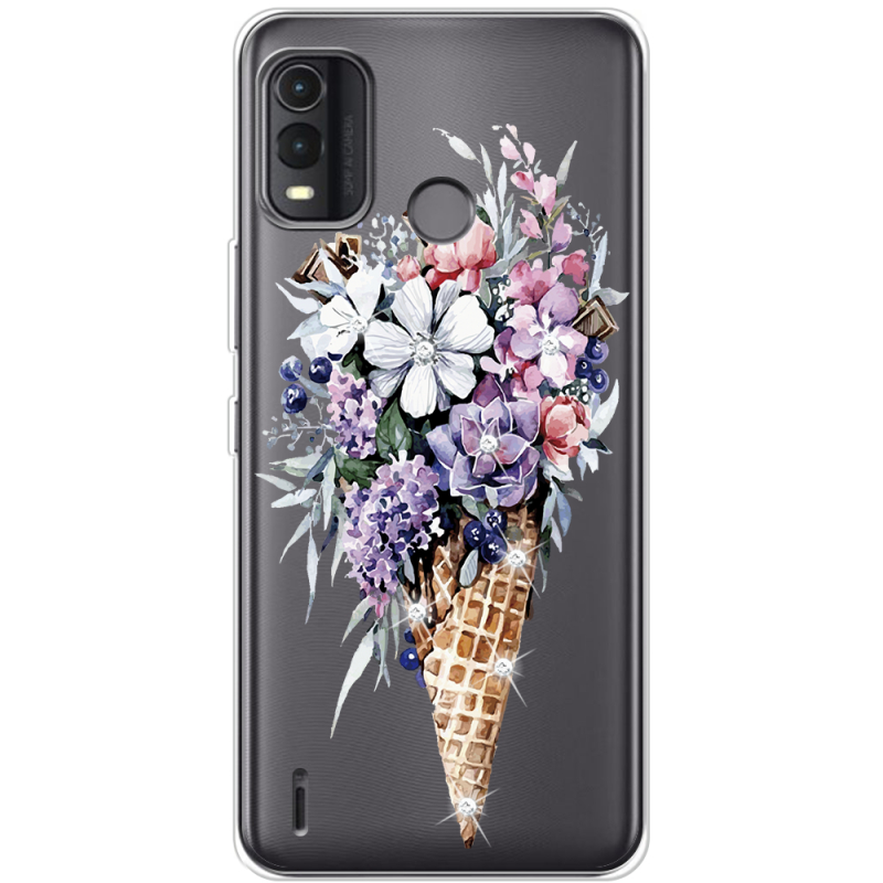 Чехол со стразами Nokia G11 Plus Ice Cream Flowers