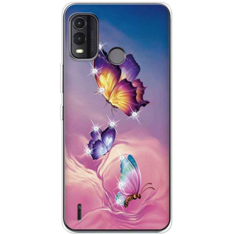 Чехол со стразами Nokia G11 Plus Butterflies