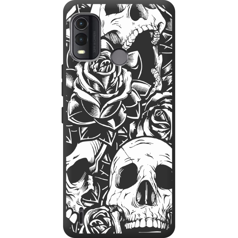 Черный чехол BoxFace Nokia G11 Plus Skull and Roses