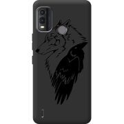 Черный чехол BoxFace Nokia G11 Plus Wolf and Raven